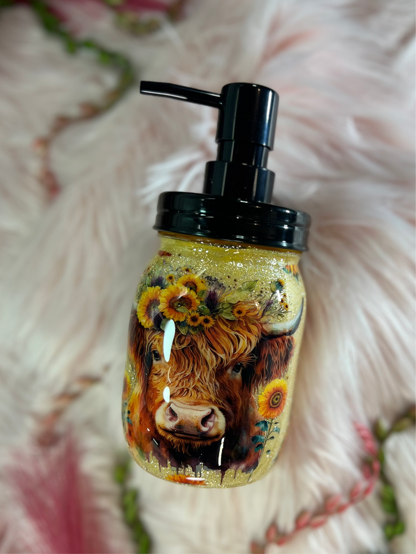 Highland cow Turtle Soap Dispenser