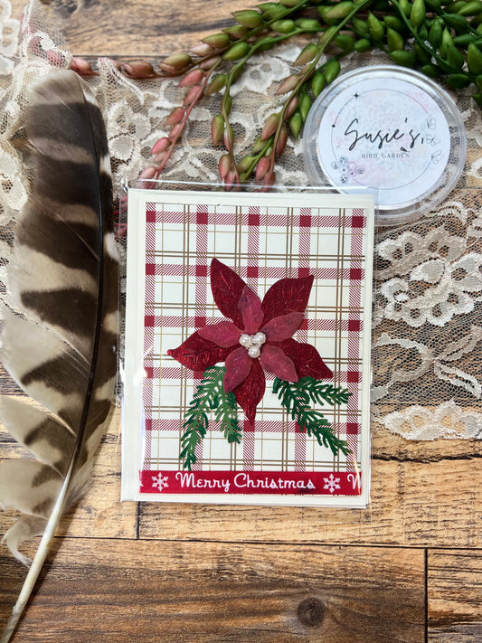 Merry Christmas poinsettia Card